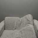 Delta Children Cozee Flip-Out Sherpa 2-in-1 Convertible Sofa to Lounger for Kids, Grey