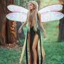 Dragonfly Wings for Adults Halloween Fairy Dragonfly Wings Costume Large Cosplay Dress up Festive Party Favor (White Dazzling Color)