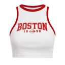 SOLY HUX Women's Y2K Letter Graphic Printed Crop Tank Top Sleeveless Round Neck Fitted Tops White and Red Letter Medium