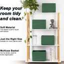 4 Pack Storage Baskets for Organizing, Woven Baskets for Shelves - Perfect for Toys, Books, Towels, and Clothes, Durable Gift Basket Bins Toy Storage, 12.7''L x9''W x7.8''H, Green