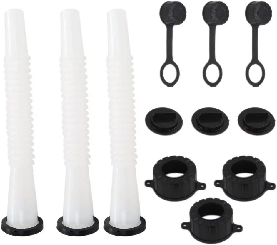 3Pack Spout Gasket Spout Plug Exhaust Cap Replacement Spout & Parts Kit for Rubbermaid, Kolpin, Gott, Can Fuel Gas Parts Lawn Mowers