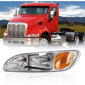 Headlights for Peterbilt 387 325 330 335 337 340 348 382 384 386 Truck High and Low Beam Bulb Left Driver Side Headlamp