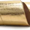 ALTIER 4 Inch x 10 Yards Gold Metallic Foil Wired Ribbon for Christmas Home Decoration Gift Wrapping Bow Making Wreath DIY Crafts