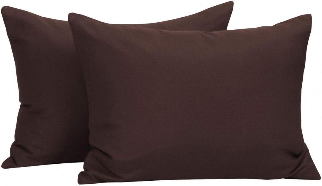 NTBAY Zippered Toddler Pillowcases Set of 2, 100% Brushed Microfiber 13x18 Pillowcases, Super Soft and Cozy Travel Kids Nursery Pillow Cases, 13x18 Inches, Dark Brown
