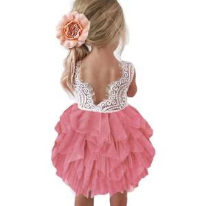 Topmaker Backless A-line Lace Back Flower Girl Dress (6-12 Months, Dusty-rose)