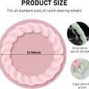 KVAEY Fluffy Car Steering Wheel Cover, 15 Inches Anti-Slip Round Fuzzy Winter Steering Wheel Protector, Soft Warm Plush Steering Wheel Cover for Women Girls, Car Accessories (Pink, Round)
