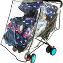 Weather Shield for Double Stroller Raincoat Universal Size Side by Side Baby Umbrella Stroller Rain Cover Scooter Twin Wind Shield Waterproof Jogger City