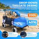 Beach Wagon with Extended Tailgate, 9" Big Sand-Proof Wheels, Heavy Duty 440lbs Folding Wagon Cart, 41" Utility Wagon with Side Bag, Adjustable Handle for Sand, Outdoor