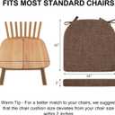 Wellsin Chair Cushions for Dining Chairs 6 Pack - Kitchen Chair Cushions with Ties and Non-Slip Backing - Dining Chair Pads 16"X16"X2", Brown