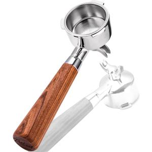 51mm Portafilter for CASABREWS 3700/CM5418, Dual Spout Espresso Handle with Siam Rosewood Grip & 304 Stainless Steel Basket
