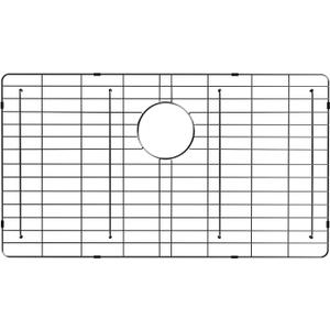 POPFLY 304 Stainless Steel Black Kitchen Sink Grid Protector, 29-1/2" 16-1/2" Sink Bottom Grate with Rear Drain for Single Bowl Kitchen Sinks, Scratch & Noise Protection, PF603118UWG-B126