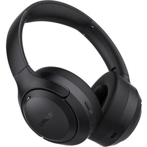 LORELEI QC60 Hybrid Active Noise Cancenlling Headphones,Wireless Over Ear Bluetooth Headsets with Microphone, 60H Playtime Foldable Lightweight, Deep Bass, Memory Earmuffs, for Travel Home Office (Space Black)