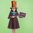 3Pcs Brown Top Hat Costume Kit Brown Stovepipe Hat Blue Bow Tie Ears and Bull Horns Headband for Halloween Cosplay Supplies