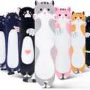 Long Cat Body Pillow for Kids, Cute Cat Stuffed Animals Gifts for Girls, Long Cat Plush Toy for Birthday, Soft Cat Plushies Pillow (Grey, 27.6in/70cm)