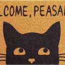 Mindsoft Welcome Peasants Cat Doormat Mat Funny Black Doormat Rug Door Front Door Rug for Bedroom Home Indoor Holiday Decoration 18 x 30 Inch(Peasants Cat)