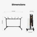 Folding Chair Rack & Cart with Wheels, Single Layer Rolling Chair Holds Up to 42 Folding Chairs or 6 Folding Tables, Heavy Duty Commercial Chair Dolly for Church, School, Banquet Hall, Event Center, 72 x 42 x 33.6 inches