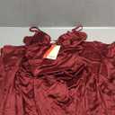 Popilush Women's Sexy Maxi Dress Deep V Neck Ruched Shapewear Dresses Side Slit Formal Cocktail Party Dress (Red, XS)