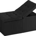 30-INCH Storage Ottoman Bench, Footrest with Storage, End of Bed Bench Coffee Table for Living Room, Bedroom, Entryway, Black