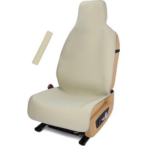 Waterproof Stain Resistant Car Seat Cover for Automotive Van Trucks and SUVs Durable Neoprene Non-Slip Seat Protector with Quick Install Design Perfect for Post Gym Yoga Workout-Khaki
