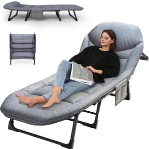 Camping Cot with Mattress, No Assembly Required Heavy Duty Folding Camping Cot for Adults, 550 Lbs Capacity Adjustable Portable Sleeping Bed for Indoor, Outdoor & Patio Use (L''80)