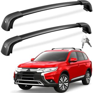 FengYu Lockable Roof Rack Cross Bars 300lb Compatible with Mitsubishi Outlander 2014-2021 (Not for Outlander Sport), Heavy Duty Aluminum Roof Rails Crossbars Cargo Bars Rooftop Black Carrier Luggage