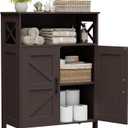 Homhedy Farmhouse Bathroom Storage Cabinet with Doors, Small Floor Cabinet, 11.8"D x 23.6"W x 31.5"H