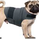 Dog Anxiety Relief Shirt, Adjustable Anxiety Coat Jacket for Fireworks, Thunderstorm, Travel, Separation, Calming Vest Wrap for Small Medium Large Dogs (M) (Dark Grey)