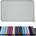 Waterproof Pet Feeding Mat with High Raised Edges, Heavier and Thicker Placemats for Cat Dog Water Bowl with BPA Free, Dogs Cats Food Mats for Messy Drinkers to Prevent Spill and Protect Floors (18.5" x 11.5", Mist)