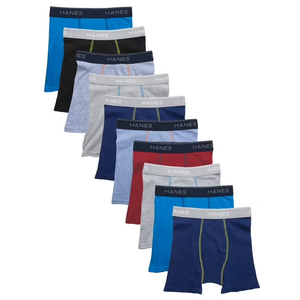 Hanes boys Hanes Boys' and Toddler Underwear, Comfort Flex Wb Boxer Briefs, 10-pack XL