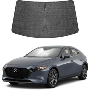 Proadsy Windshield Sun Shade Custom Fit Mazda 3 2019-2026 Ice Crystal Black Front Window Sunshade UV and Heat Blocker Foldable Visor Keeps Car Cooler for Summer Parking and Daily Use
