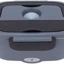 Hamwesh Electric Lunch Box, 80W 1.5L Portable Fast Heating Food Warmer, Leakproof Food Heater with Forks, Spoons and 304 Stainless Steel Container for Car, Truck and Office (US Plug 110V)