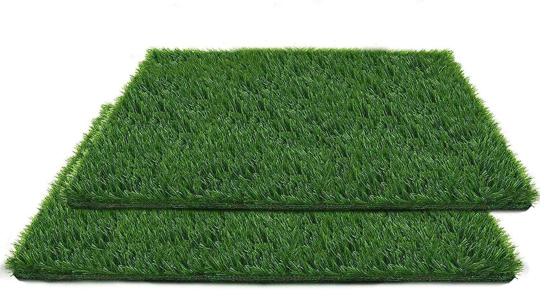Artificial Grass for Dogs Pee Tray Fake Grass Mat for Professional Puppy Potty Trainer Replacement Dog Grass Pad for Indoor and Outdoor (25.6x19.6 Inch(Pack of 2))