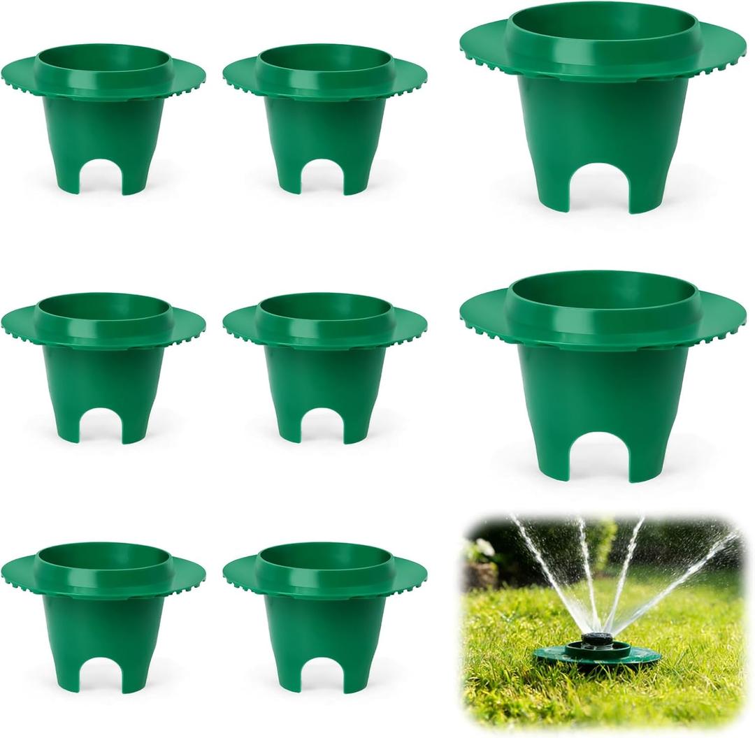 Lawn Sprinkler Head Protector for Lawns Sprinklers Guards with 4 Grooves - 8 Pcs