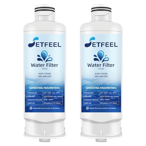 DA97-17376B Water Filter Replacement for Samsung Refrigerator Rs27t5200sr Rs22t5201sr rf28r7201sr Rf27t5201sr Rf29a9671sr Haf-qin/exp rf27t5241sr rf28t5001sr rf27t5201sg rf28r7351sr, 2 Pack