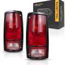 For Chevy S10 Blazer Tail Light Assembly Unit 1983-1994 Pair Driver and Passenger Side | w/Black Trim | GM2800109 + GM2801109