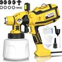 Paint Sprayer for House Painting, Paint Sprayer with 1250W Powerful Copper Motor, 1400ml (47oz) Container, 5 Brass Nozzles & LED Light, Easy to Clean for House, Fence, Furniture, DIY, Garden, Wallsr