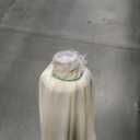 PHI VILLA 7ft Beach Umbrella with Fringe & Sand Anchor, Outdoor Patio Heavy Duty Windproof Portable Tassel Umbrellas for Sand with Push Button Tilt & Carrying Bag, UPF 50+, White(No Base)