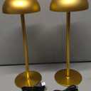 2 Pack Cordless Table Lamp, 5000mAh Portable Rechargeable Table Lamp, 3 Color Modes Stepless Dimming Table Light with Memory Function, for Dinner, Patio, Home, Restaurant.(Gold)