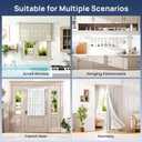 ENJOYBASICS 2 Pack No Drill Curtain Rods for Window 28 to 48 Inches, 5/8 Inch Diameter Renter Friendly Drapery Rod with Adhesive Brackets without Drilling, Adjustable from 27 to 52 Inches, White