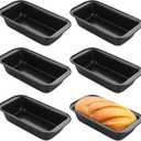 QTLCOHD 6 Pack 8" x 4" Bread Loaf Pan for Baking Homemade Bread, Non Stick Carbon Steel Loaf Pans