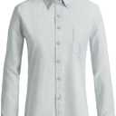 Button Up Shirt Women Long Sleeve Oxford Shirt Classic-Fit Cotton Work Blouse Wrinkle Resistant (Gray, XXL)