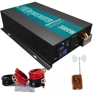 WZRELB 3000watt Pure Sine Wave Inverter 12V DC to 120V AC 60HZ with LED Display Wireless Remote Controller Car Inverter Generator (RBP300012VCRT)