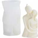 3D Couple Silicone Candle Mold, 12cm Height, Decorative Romantic Design with Mold, White
