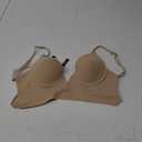 Women Low Back Bras-Invisible Backless Bra-Seamless Secret Plunge No Show Bra Multiway Low Cut Deep-V Halter Bras (34B, Nude)