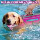 Dog Swimming Vest with D-Ring, Lightweight Dog Life Vests for Boating, Reflective Puppy Lifejackets Swimsuit Neoprene Pet Life Jacket with Rescue Handle for Small Dogs (Rosepink, S)