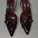 Riekhany Heeled Slingback Kitten Heels for Women Closed Pointed Toe Pumps with Buckles Size 10