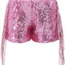 Cilucu Girls Sequin Shorts Toddler Baby Sparkly Party Tessel Summer Short Pants Kids Halloween Birthday Bottoms