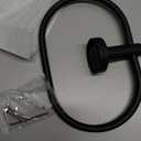 APLusee Matte Black Towel Ring, Stainless Steel Oval Hand Towel Holder for Bathroom Kitchen, Wall Mounted