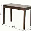 Solid Wood Desk,40" Oak Wooden Desk with Drawers,Mid Century Modern Small Computer Desk with Drawers for Small Spaces Home Office Solid Wood Writing Desk,(Walnut Color-1 Drawers) (Walnut Color)