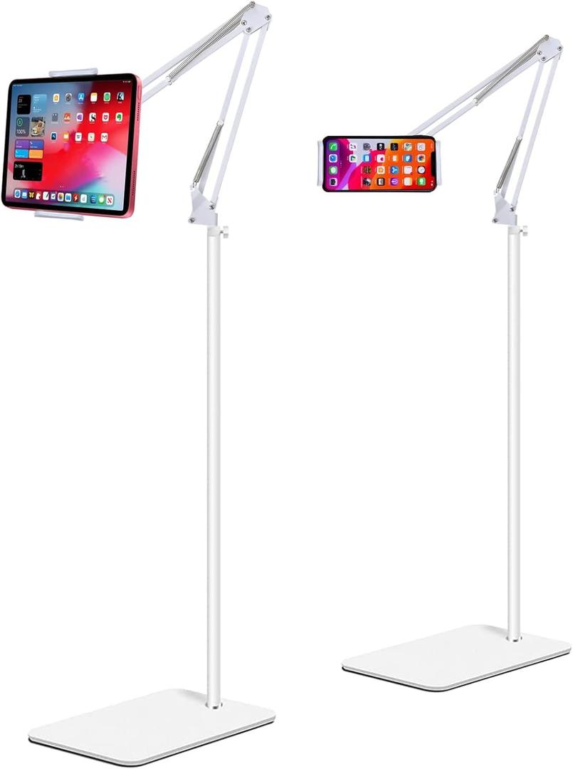 Tablet Floor Stand, Adjustable Universal 360-degree Rotatable Metal Tablet Holder, Phone Stand for iPad/iPhoneX/iPad Pro or Other 4.7~12.9 Inch-Screen Devices 